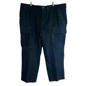 Duluth Trading Mens Jeans 47X29 Black Relaxed Fit‎ Denim Cargo Carpenter